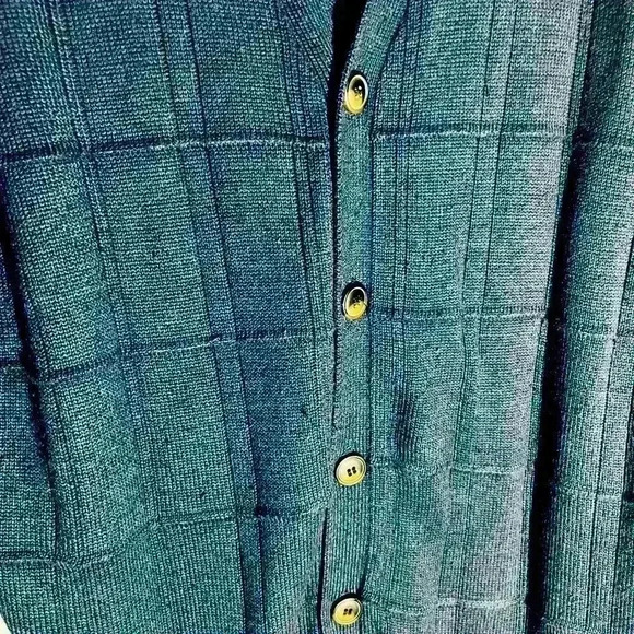 Oscar De La Renta Cardigan Sweater Mens Size XXL Blue Button Up Long Sleeve - Picture 3 of 6